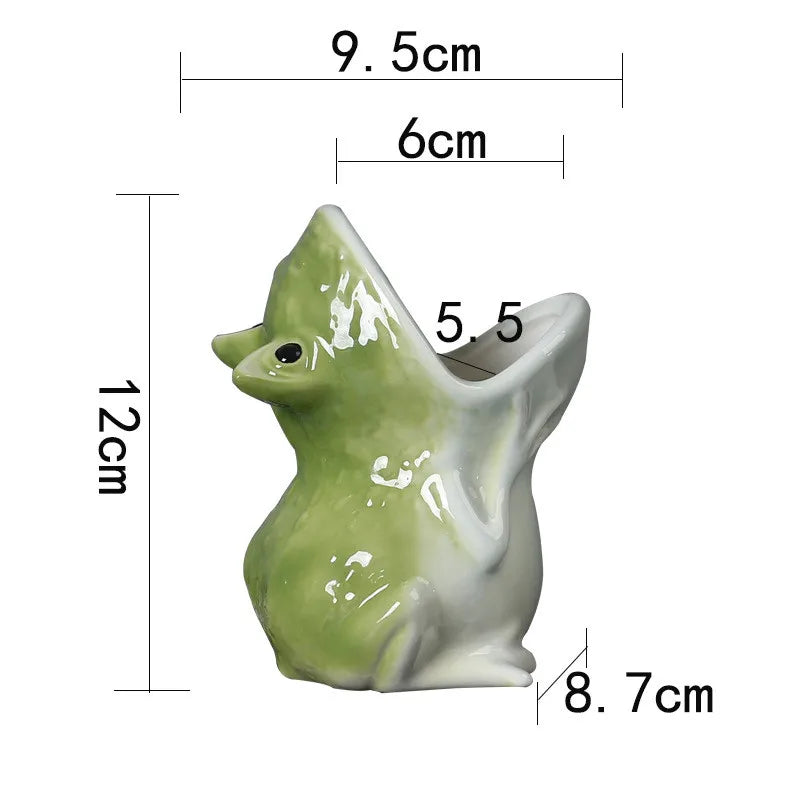 DecorBites™ Cute Frog Succulent Flower Pot Ceramic Garden Plant Pot Frog Shape Pot