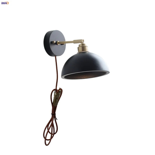 DecorBites™ LED Wall Light Fixture Modern Black Wood Copper Sconce
