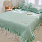 Decobites Handmade Lace Flowers Quilted Bedspread Coverlet Queen Double Mattress Cover