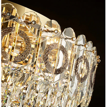 Lámpara de techo de cristal DecorBites™: Lámpara redonda dorada moderna y sencilla para sala de estar, dormitorio o estudio.