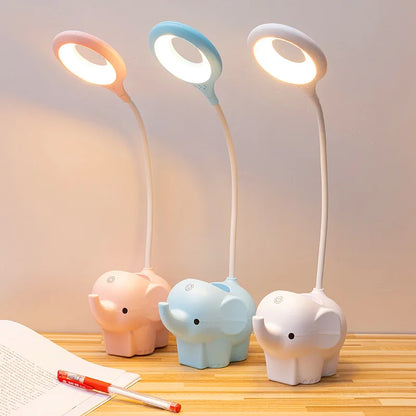 DecorBites™ Elephant LED Table Lamp: Three Color Temperature Adjustable Eye Protection Learning Light