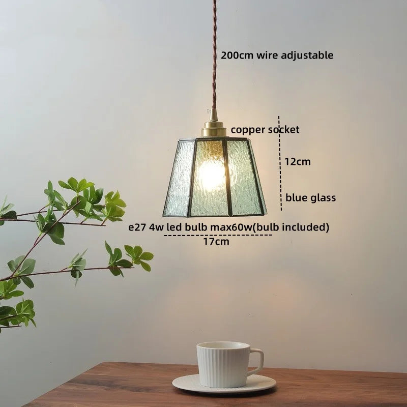 DecorBites™ Green Glass LED Pendant Lights Modern Hanging Lamp Home Decor