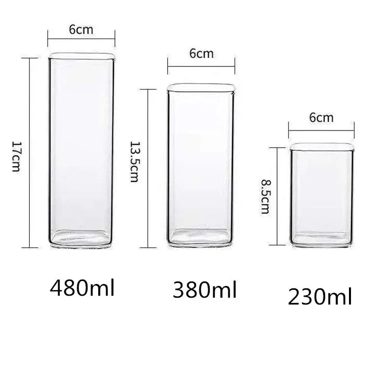 DecorBites™ Glass Coffee Tea Mug Handle Drinkware Breakfast Milk Cup Glass Mugs