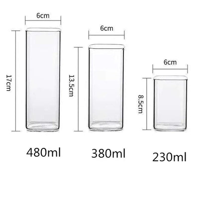 DecorBites™ Glass Coffee Tea Mug Handle Drinkware Breakfast Milk Cup Glass Mugs