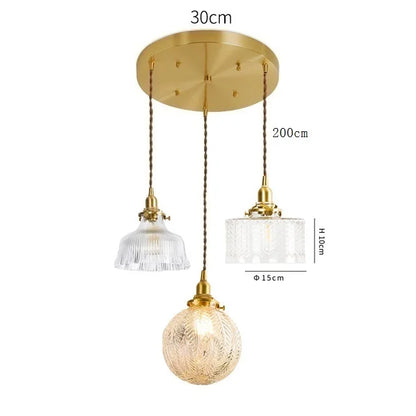 DecorBites™ Clear Glass LED Pendant Light: Modern Copper Hanging Lamp for Home Indoor Decor