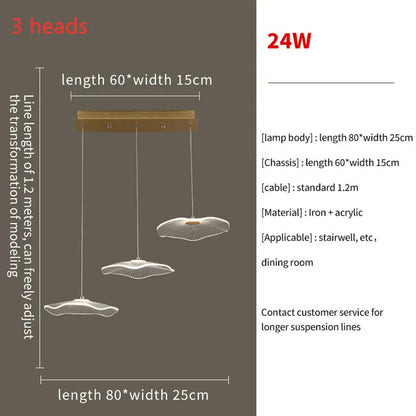 DecorBites™ Lotus Leaf LED Pendant Chandelier for Staircase & Living Room Beauty