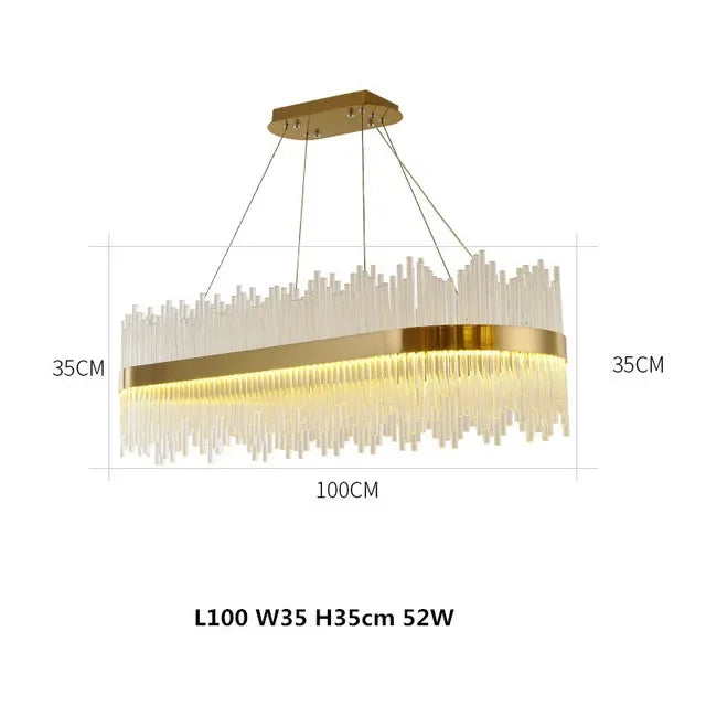 Gold Dimmable Crystal Chandelier