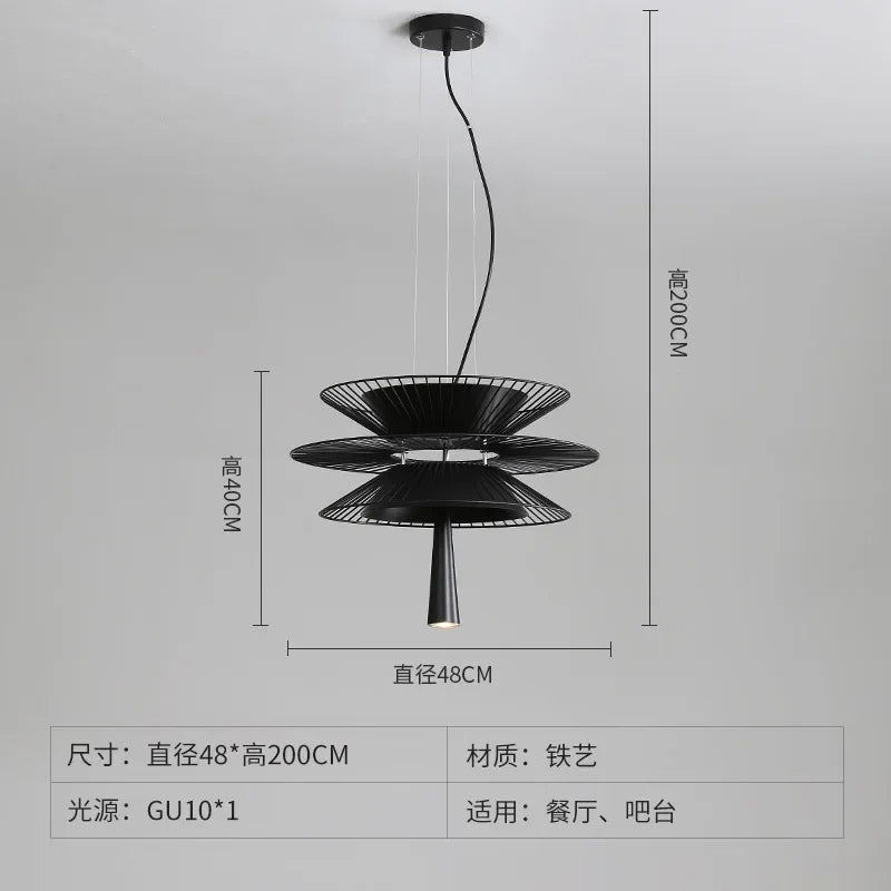 DecorBites™ Iron Art Dinning Room Pendant Light in Black/Gold - Modern Nordic LED Fixture