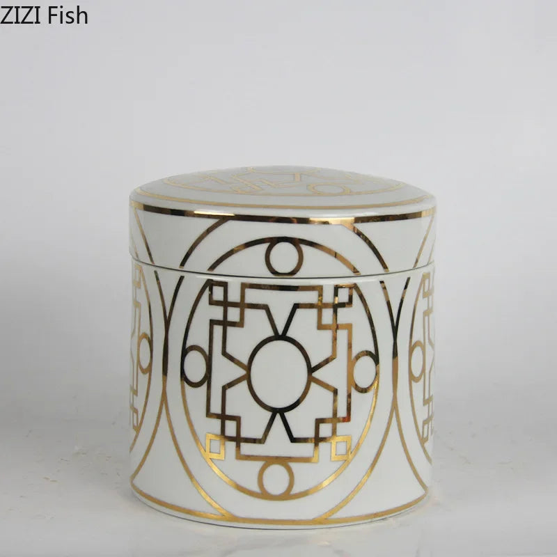 Conjunto de Tarros de Almacenamiento Geométricos de Oro Decorbites™