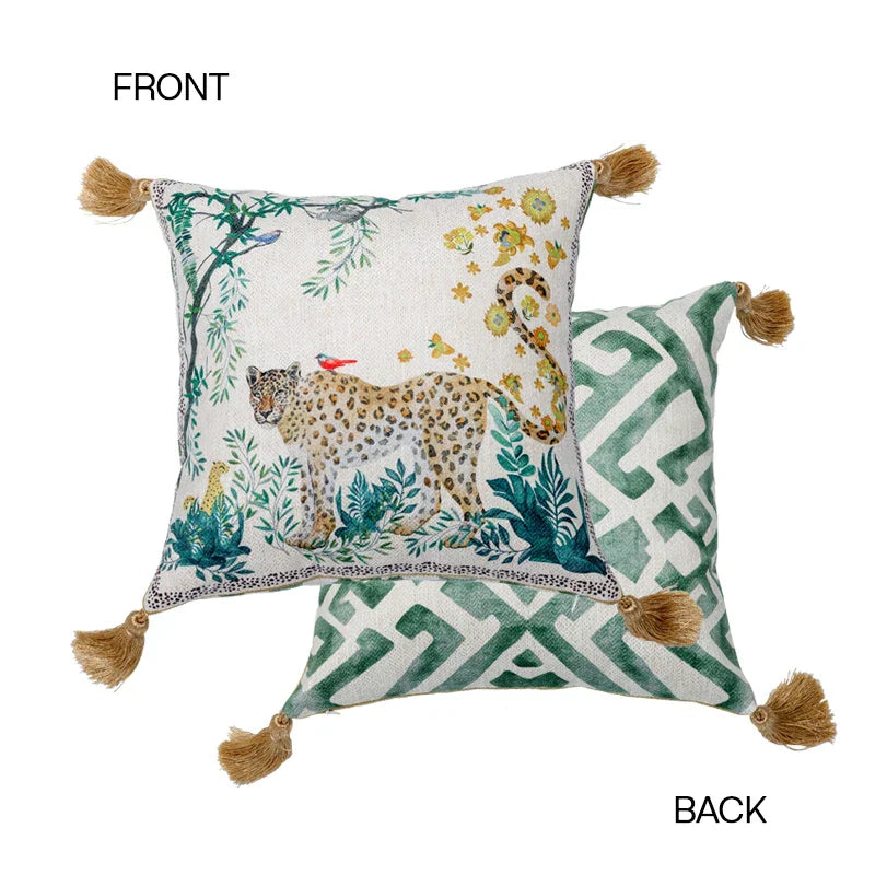 Decorbites™ Leopardmuster & Vintage-Geometrie Bolster-Kissenbezug 30x65 cm