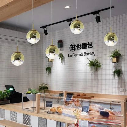 DecorBites™ Glass Ball Pendant Lights - Modern Electroplated Hanging Lamp Fixture