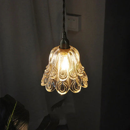 DecorBites™ Amber Copper LED Pendant Light Glass Hang Lamp for Reading Aisle Café Home