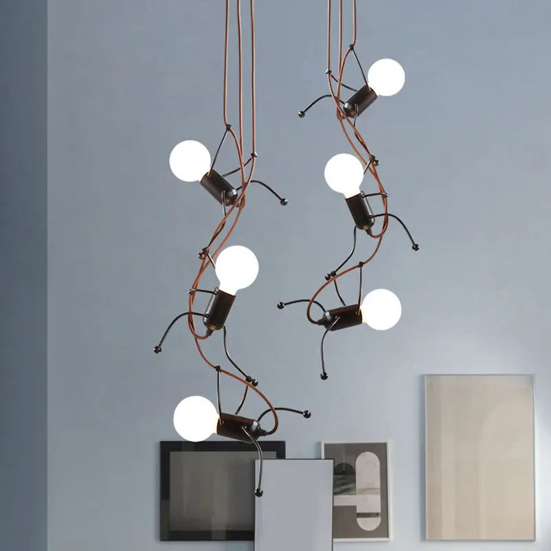 DecorBites™ Iron Man Chandelier: Modern Creative Art Climber for Aisle, Corridor, Children's Room, Bedroom