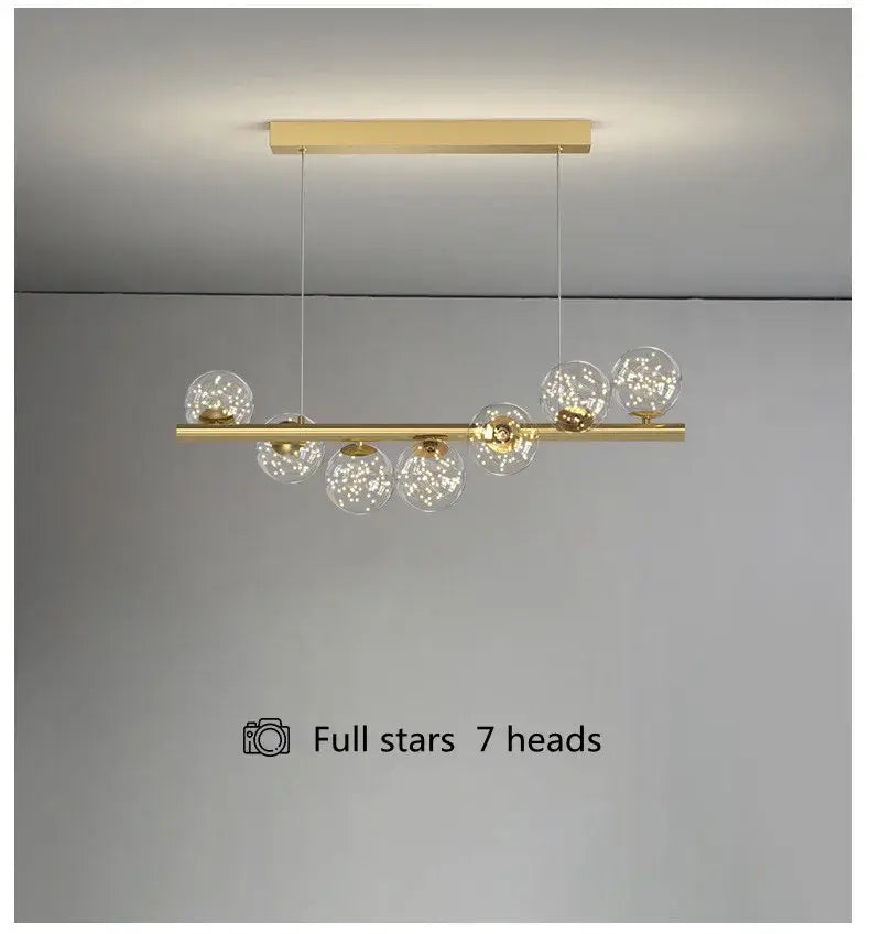 DecorBites™ Modern LED Glass Chandelier for Dining Room
