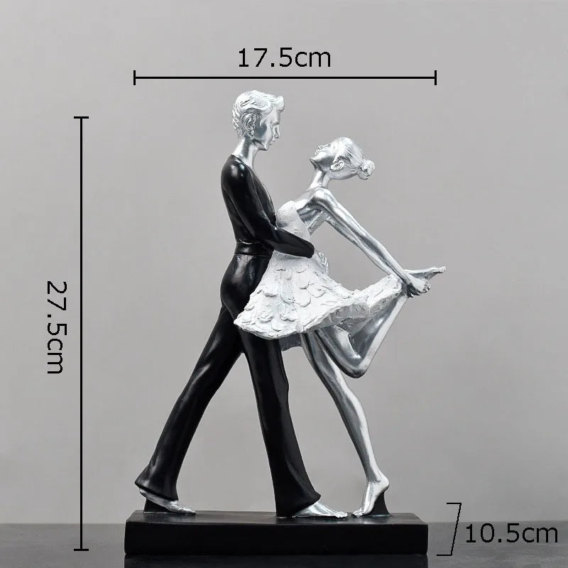DecorBites™ Golden Tango Dancer Couple Sculpture Home Decor Figurines