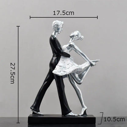 DecorBites™ Golden Tango Dancer Couple Sculpture Home Decor Figurines