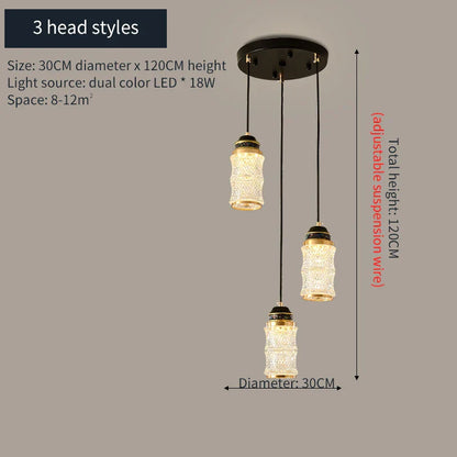 DecorBites™ Chinese Style Spiral Staircase Chandelier for Villa & Restaurant, LED Lamps