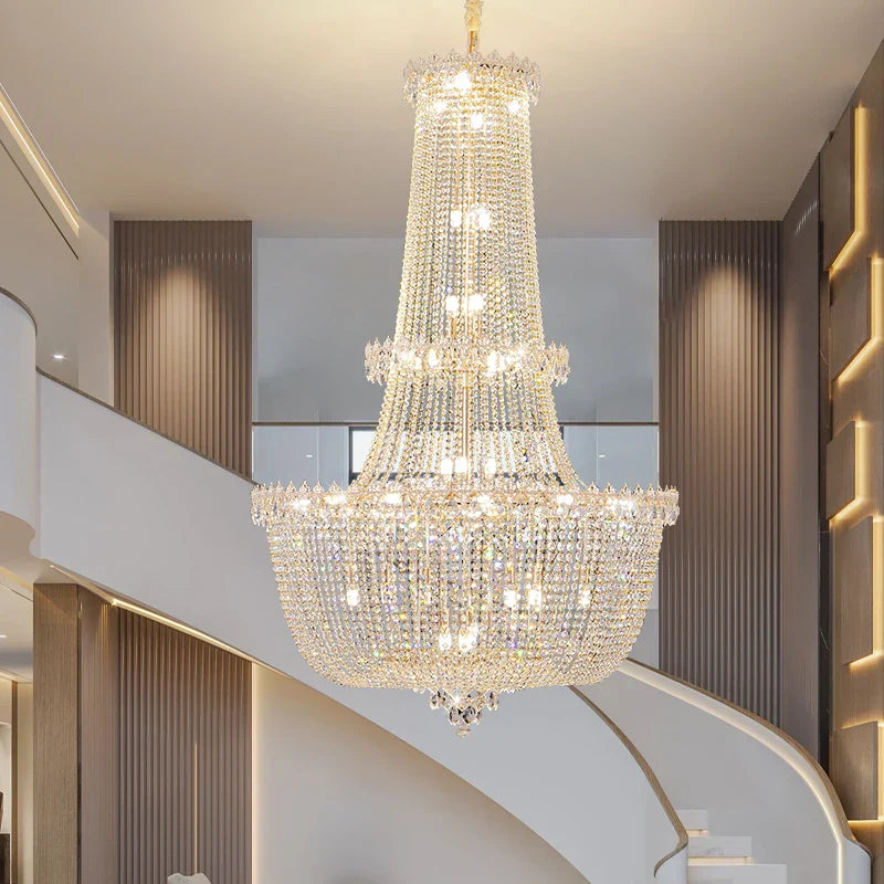 DecorBites™ Crystal Duplex Chandelier: New Light Luxury Modern Design for Living Room & Hall