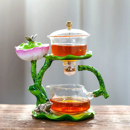 DecorBites™ Glass Teapot & Lazy Tea Infuser - Home & Office Tea Set
