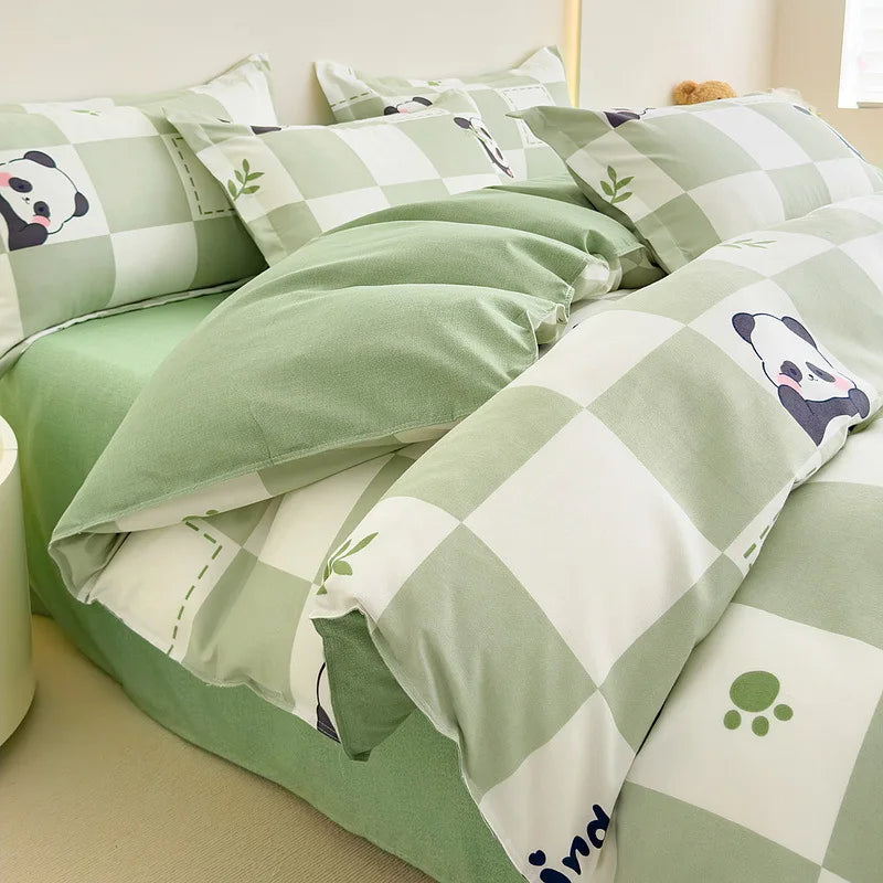 طقم أغطية سرير قطنية مطبوعة من DecorBites™: أغطية سرير فردية سميكة ومريحة للكبار والصغار