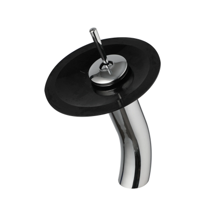 DecorBites™ Glass Rocker Handle Basin Faucet, Waterfall Mixer Taps, Chrome Finish