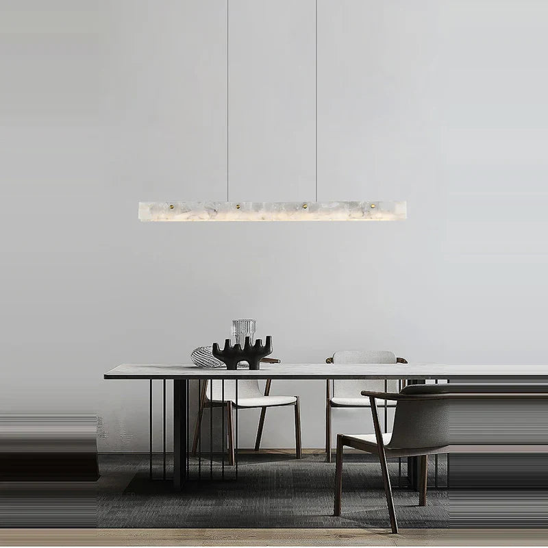 DecorBites™ Art Deco Marble Steel Chandelier: Modern LED Black Gold Lighting for Dinning Room
