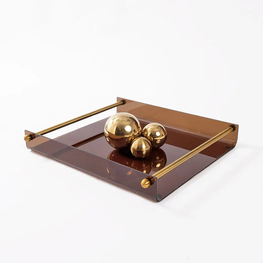 DecorBites™ Clear Glass Square Fruit Plate Tray Desktop Storage Container Home Decor