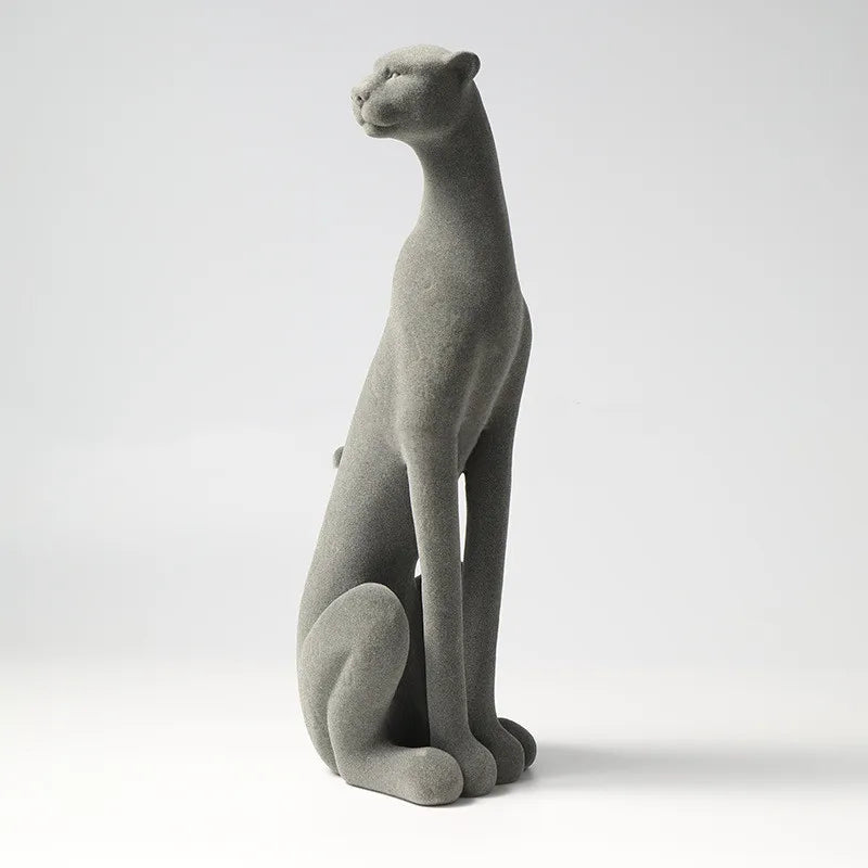 DecorBites™ Leopard Flocking Sculpture Cheetah Pendant Home Decor Figurine