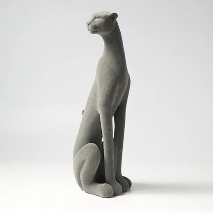 DecorBites™ Leopard Flocking Sculpture Cheetah Pendant Home Decor Figurine