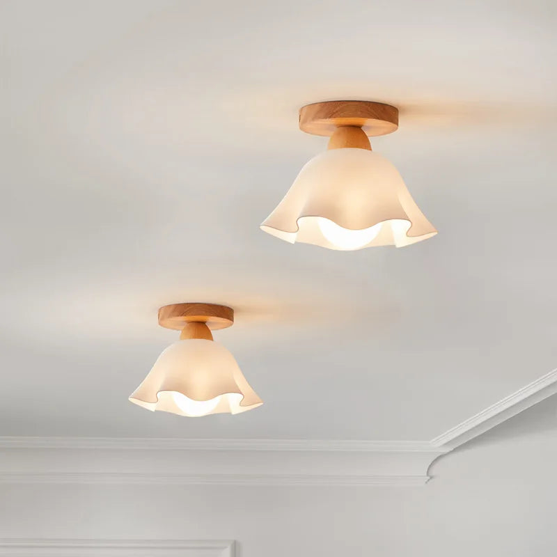 Lámpara de techo DecorBites™ LED de madera y acrílico, estilo moderno.