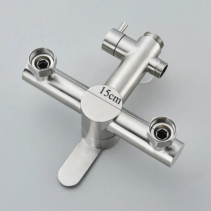 DecorBites™ Brushed Nickel Rainfall Shower System with Hot Cold Mixer for Wall Mount