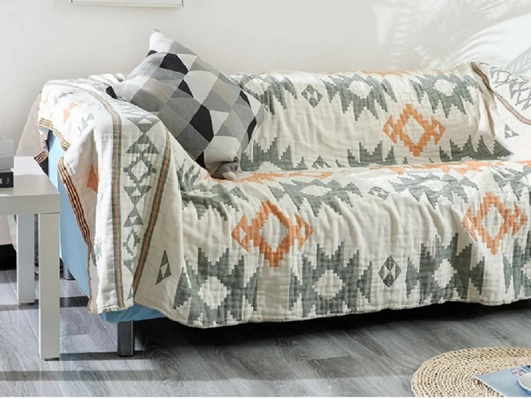 DecorBites™ Boho Cotton Sofa Throw Blanket