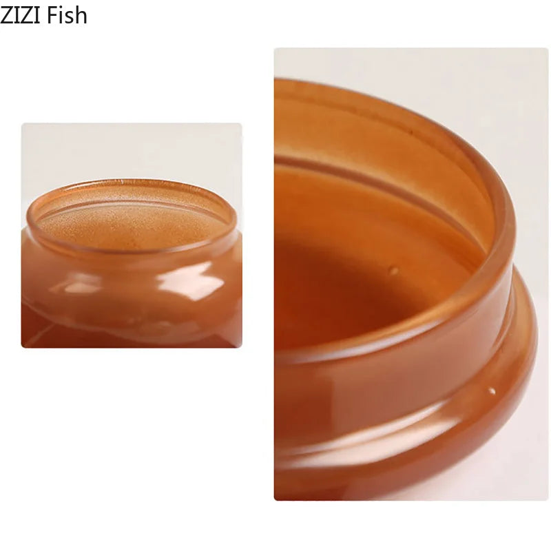 DecorBites™ Glass Storage Jar with Lid Ring Jewelry Box Candy Pot Aroma Can