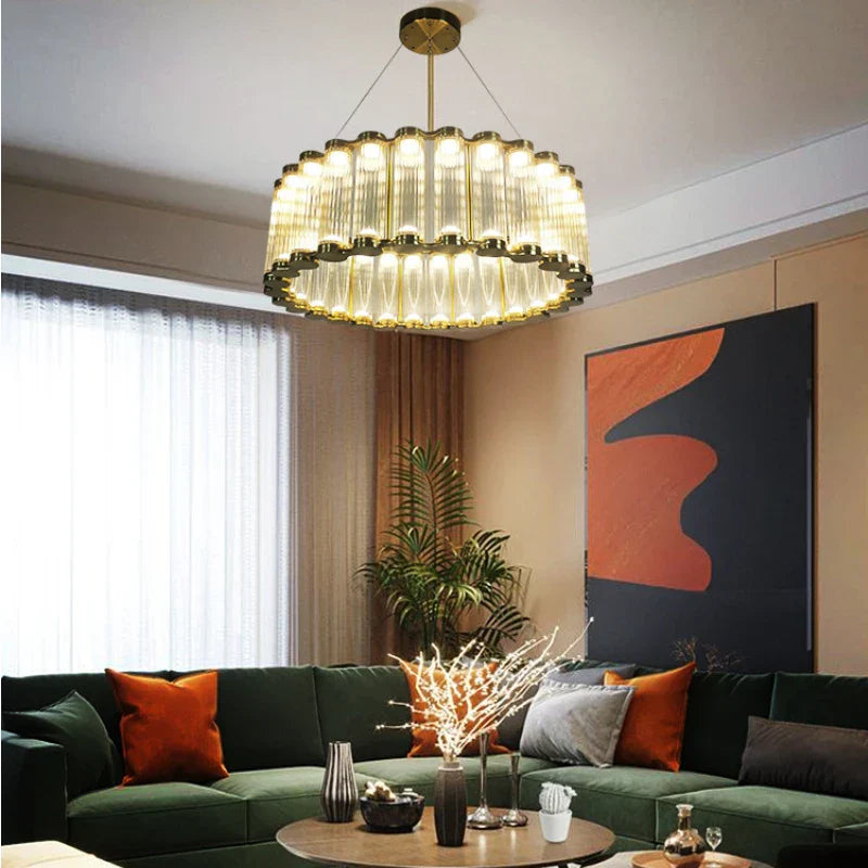 DecorBites™ Golden Chandelier LED Dimming Light for Modern Living Room & Bedroom