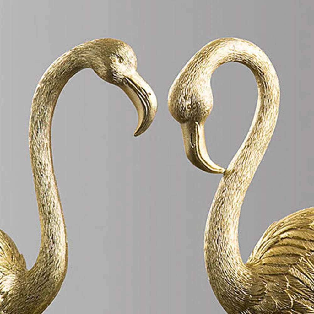 Gold Resin Flamingo Figurine