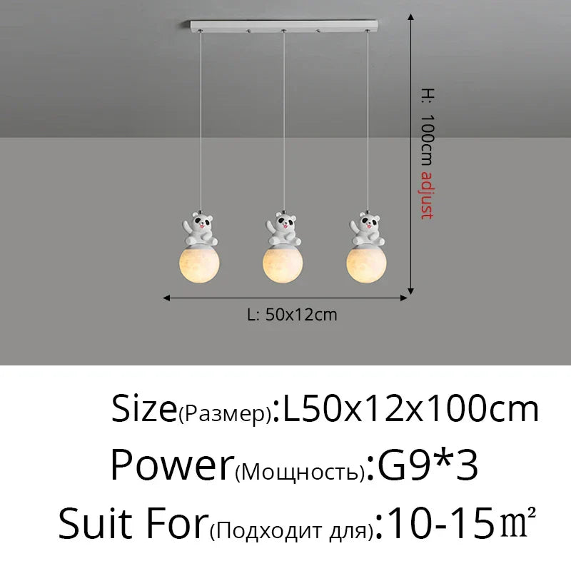 ديكوربايتس™ مصباح حائط لغرفة النوم على شكل دب: ثريا عصرية لغرفة المعيشة والدراسة وغرفة الطعام