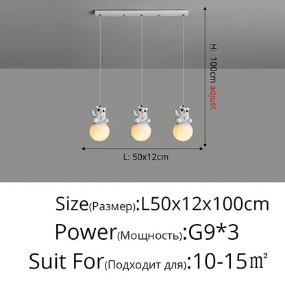 ديكوربايتس™ مصباح حائط لغرفة النوم على شكل دب: ثريا عصرية لغرفة المعيشة والدراسة وغرفة الطعام