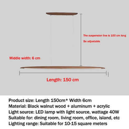 Modern White Wood Linear Pendant Light