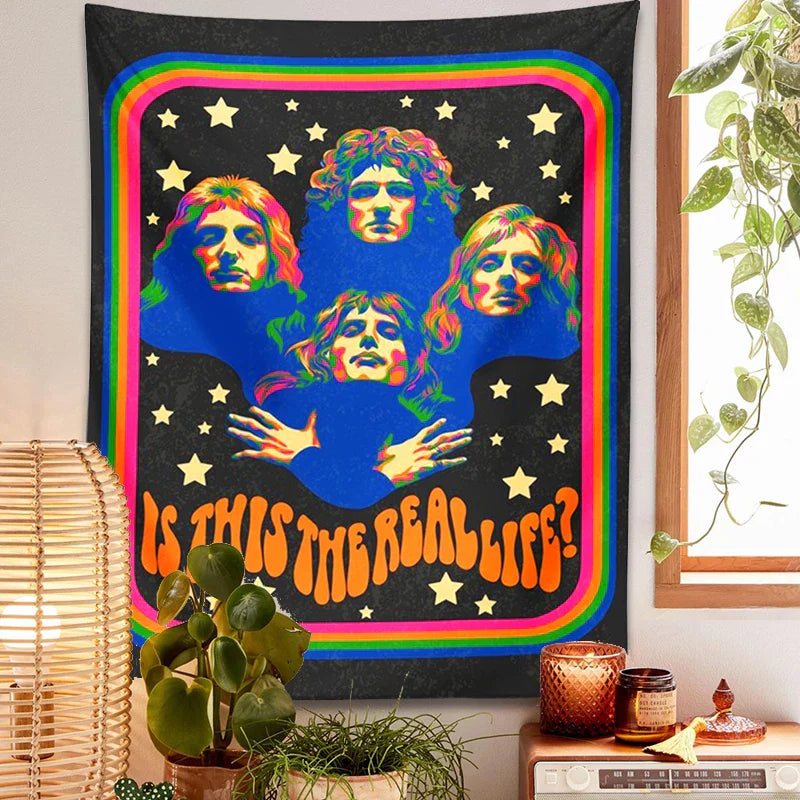 Decobites Retro Psychedelic Tapestry Starry Hippie Vintage Wall Decor