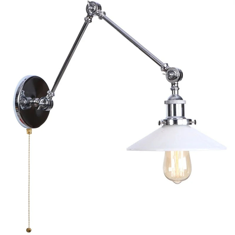 Decorbites™ Aplique de Pared LED de Brazo Articulado Industrial Loft con Vidrio y Espejo Vintage