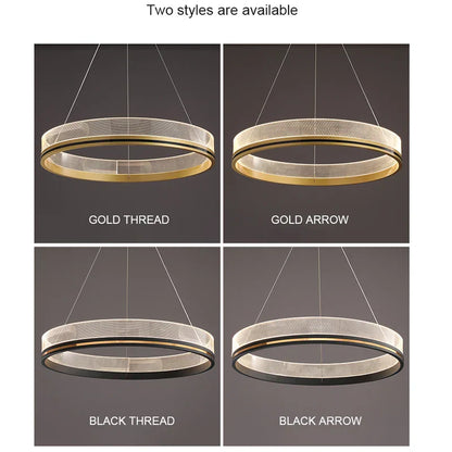 DecorBites™ Black/Gold LED Pendant Lights | Modern Design for Home Lighting Decoration