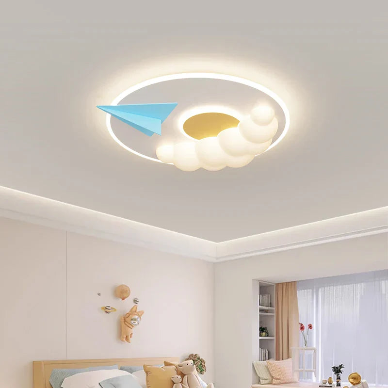 DecorBites™ Cloud Airplane Chandelier: Modern Kids Bedroom Ceiling Lights