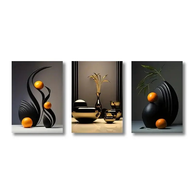 Decorbites™ Abstraktes Leinwand-Druck-Set: 3D-Skulptur-Wandkunst