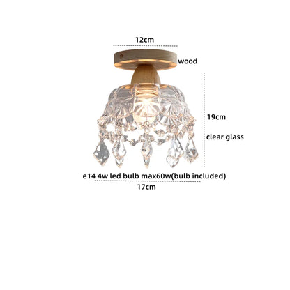 DecorBites™ Clear Glass LED Ceiling Light Fixture for Modern Home Aisle Balcony Restaurant Hallway Lighting
