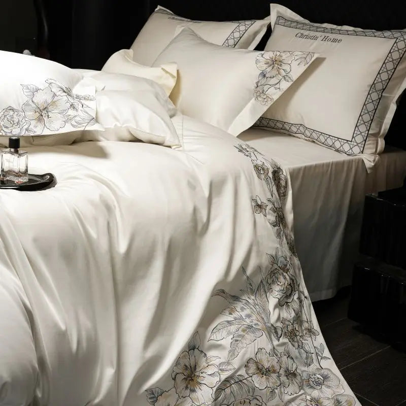 Embroidered Cotton Bedding Set 1000TC King Size