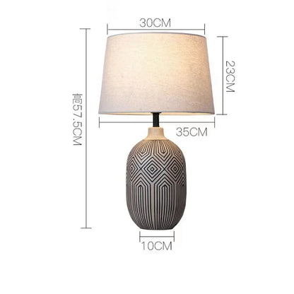 DecorBites™ Japanese Style Ceramic Table Lamp for Living Room, Bedroom, Study - Simple & Elegant