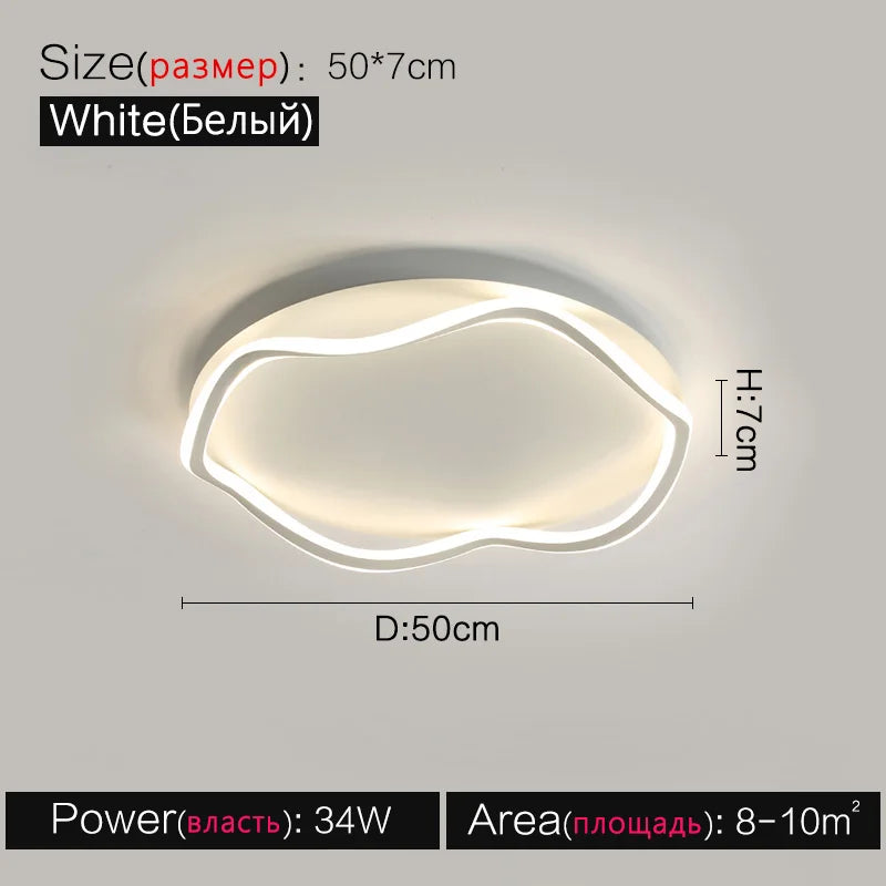 مصابيح سقف غرفة النوم DecorBites™: مصابيح LED حديثة، غرفة نوم رئيسية بسيطة، على طراز Ins