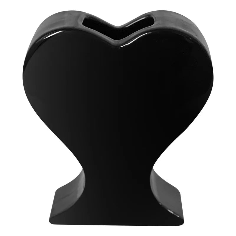 Jarrón de porcelana en forma de corazón Decorbites™ Corazones rosados - Ornamento artesanal y decoración del hogar