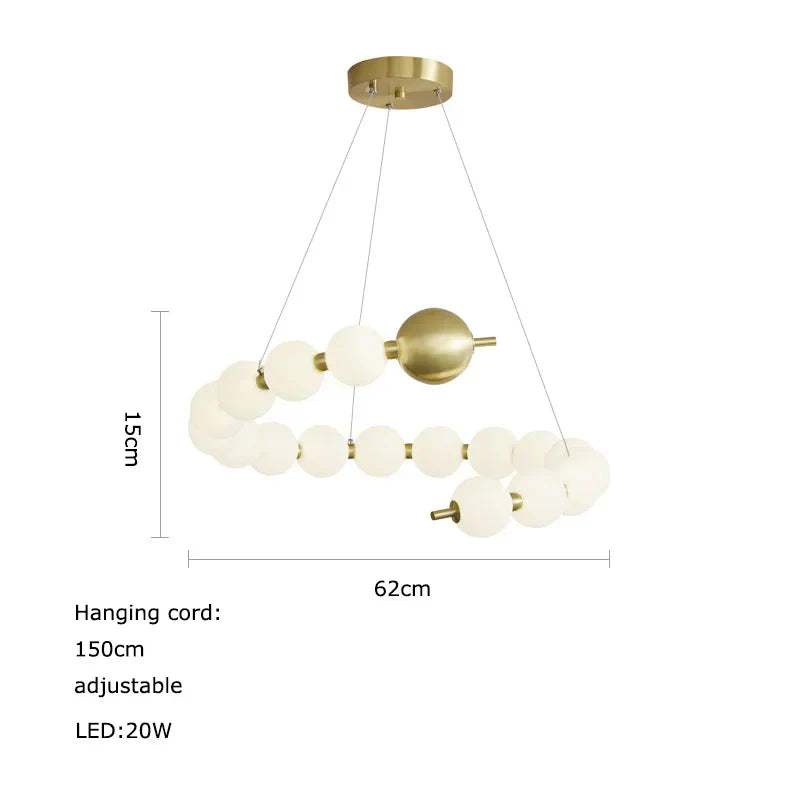 Lámpara de araña colgante LED DecorBites™ Love Gold Chrome para comedor