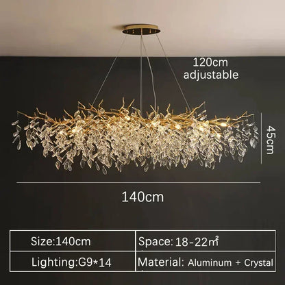 DecorBites™ Crystal Pendant Chandelier for Luxury Dining Living Room LED Lighting